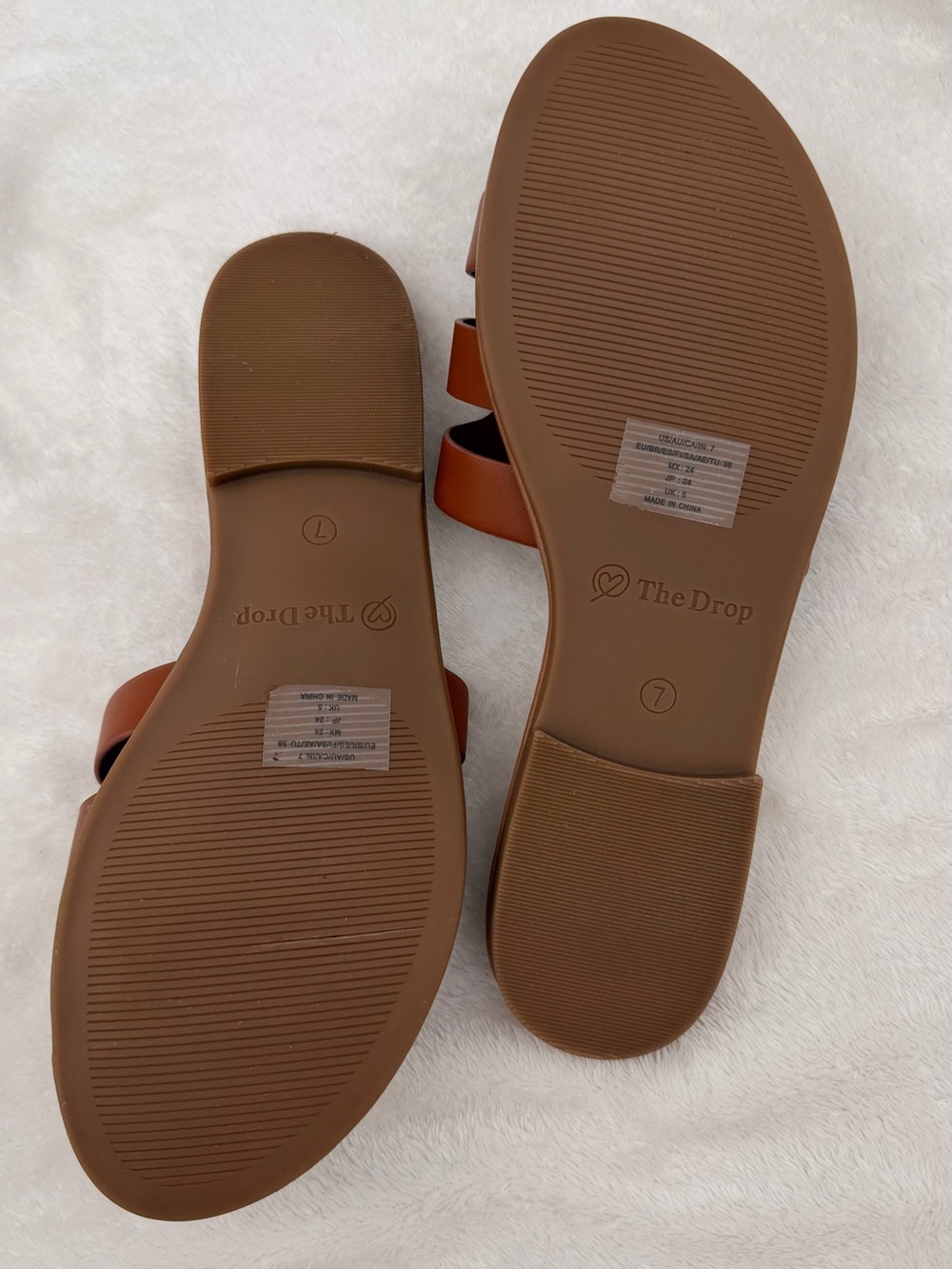 Women's Brown Leather Summer Slide Sandals - Picture 4 of 4